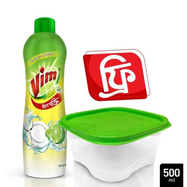 Vim Dishwashing Liquid-500ml Free Box